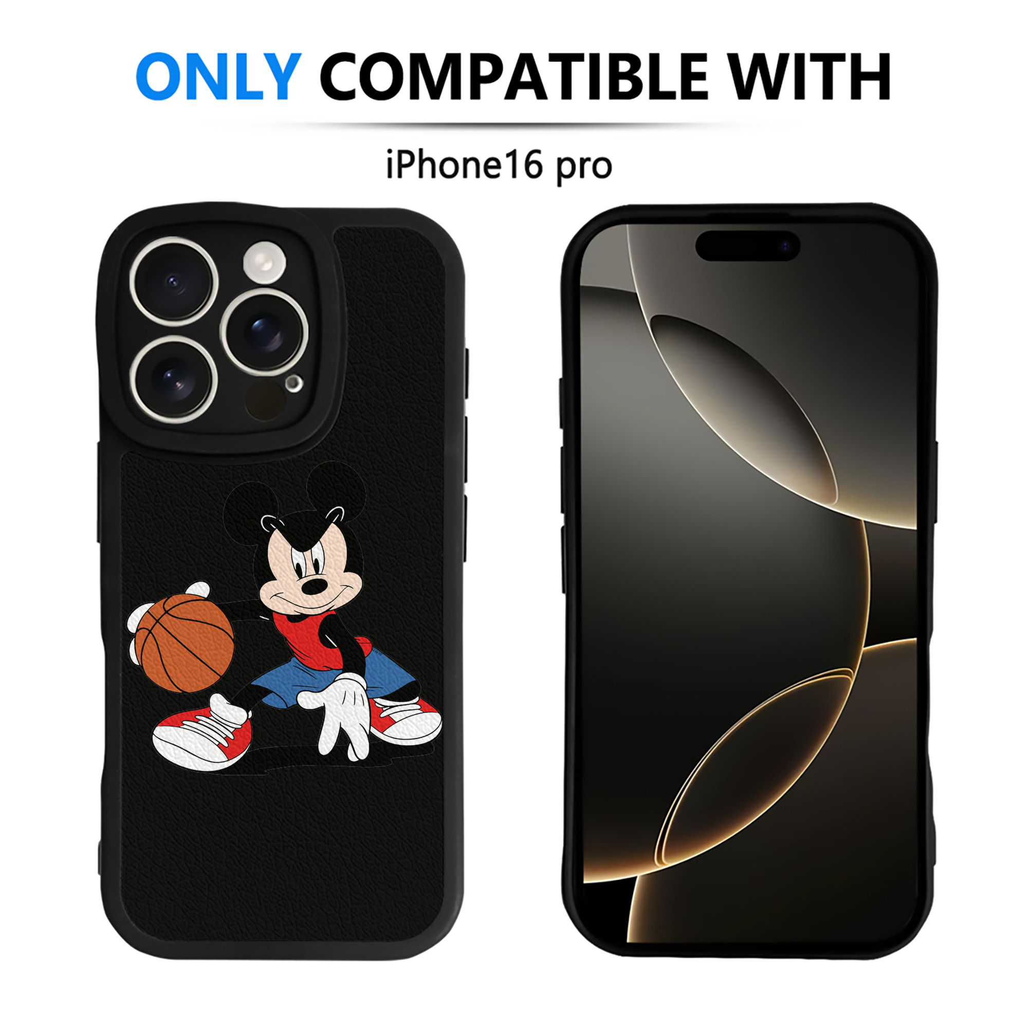 ミッキーマウス Mickey Mouse 【iPhone 16シリーズ対応】シリコンスマホケース（レザー調） 材質：シリコン